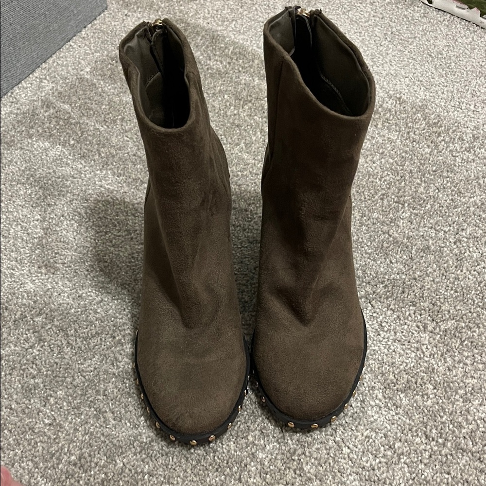 Forever 21 Olive Ankle Booties